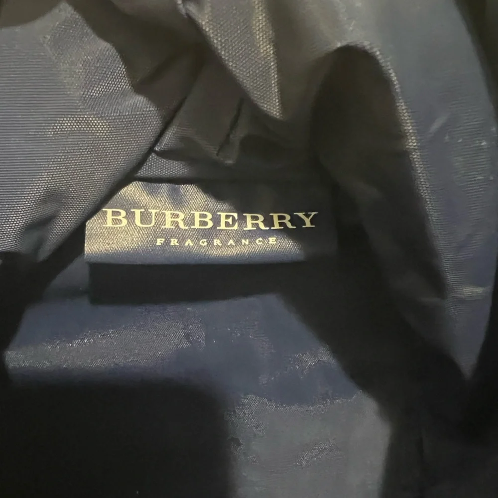 💚 Burberry Fragrance Navy Nova Check Pouch Bag Vanity Bag Double Stack/ Rare🩷